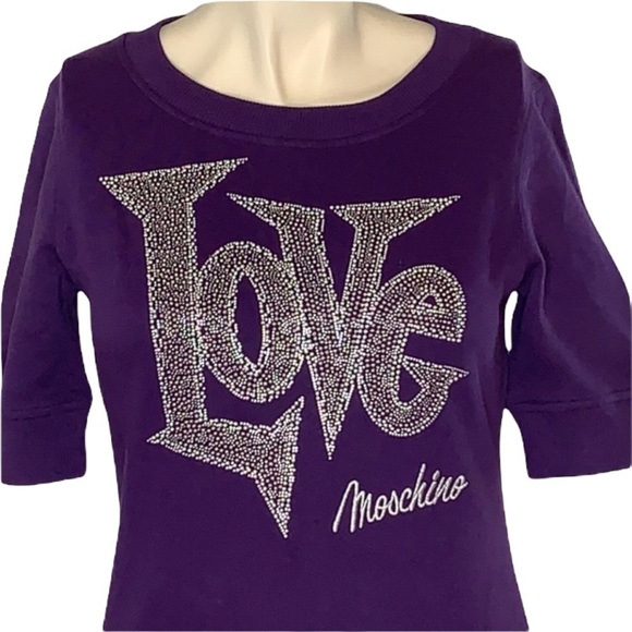 Love Moschino Dresses & Skirts - Love Moschino Purple short sleeve t-abirt sweatshirt dress size 2 NWT
